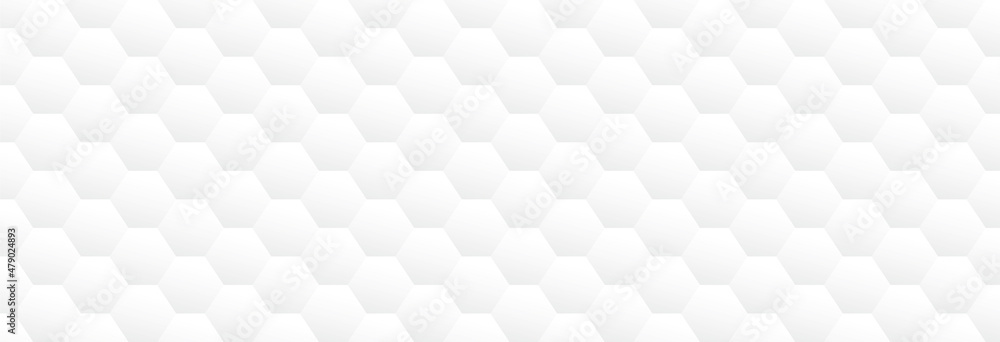 bright white abstract honeycomb background banner vector - obrazy, fototapety, plakaty 