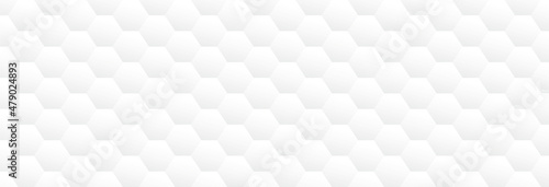 bright white abstract honeycomb background banner vector © krissikunterbunt