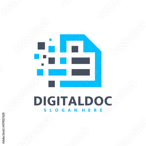 Digital document logo design template vector