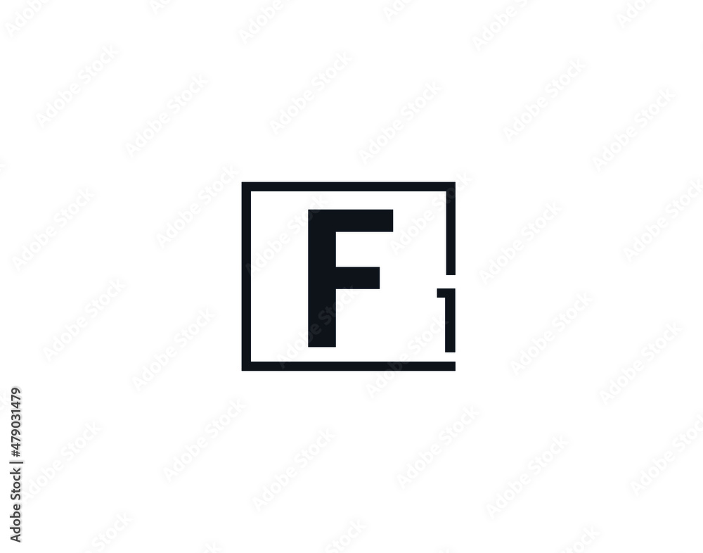 F1, 1F Initial letter logo F1, 1F Initial letter logo