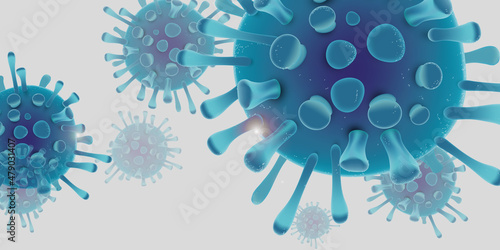 Covid 19 design banner - coronavirus sars cov 2 - blue design