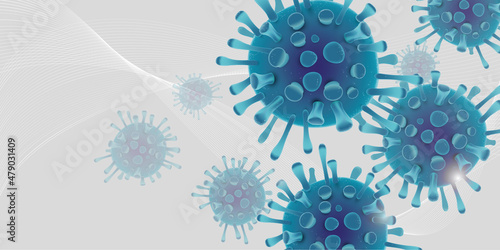 Covid 19 design banner - coronavirus sars cov 2 - blue design