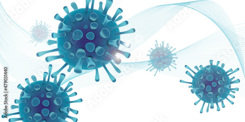 Covid 19 design banner - coronavirus sars cov 2 - blue design