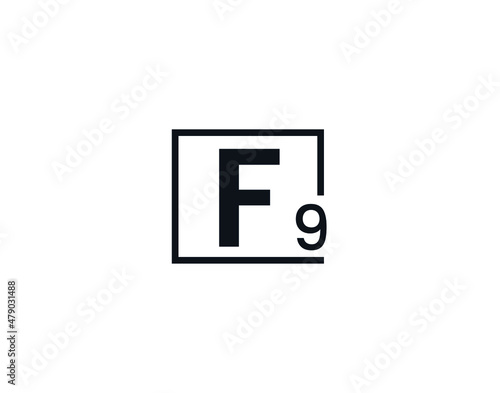 F9, 9F Initial letter logo