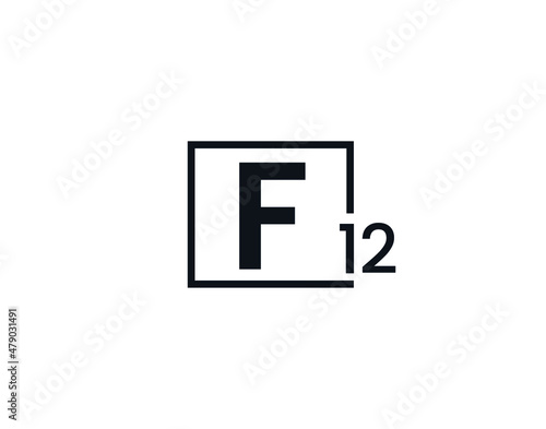 F12, 12F Initial letter logo