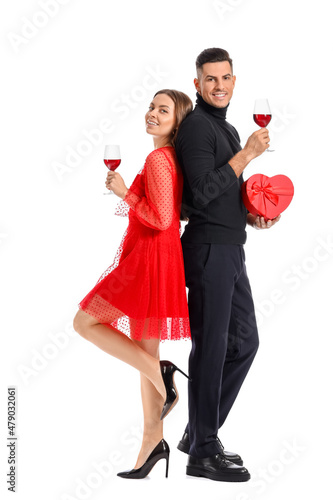 Happy young couple with gif...