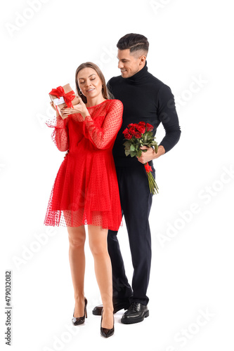 Happy young couple with gif...