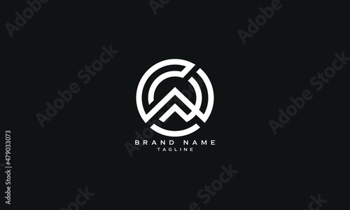 WC, CW, Abstract initial monogram letter alphabet logo design
