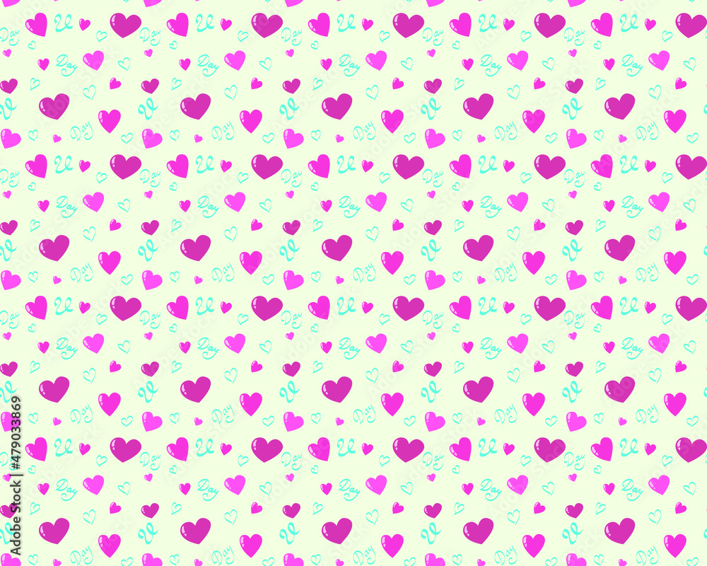 Valentine seamless pattern with hearts. Vector pattern for wrapping paper and decoration. Vector illustration.