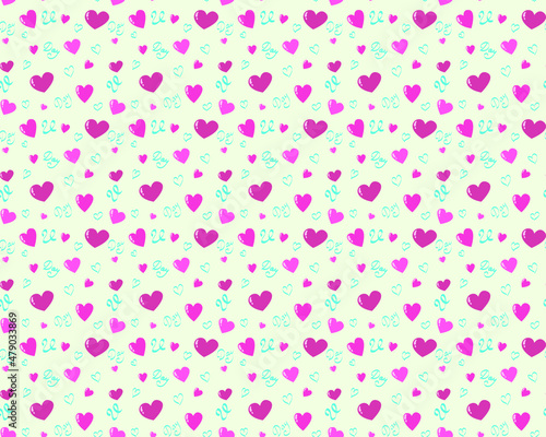 Valentine seamless pattern with hearts. Vector pattern for wrapping paper and decoration. Vector illustration.