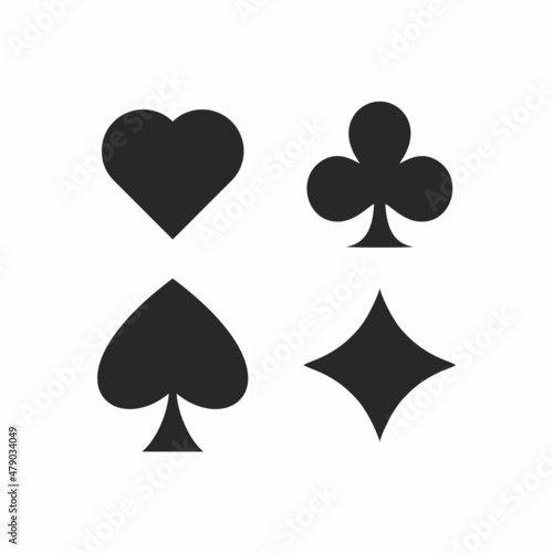 Hearts clubs diamonds spades card deck icon vector