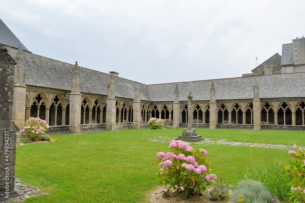 The famous cathedral cloister of Treguier in Brittany France