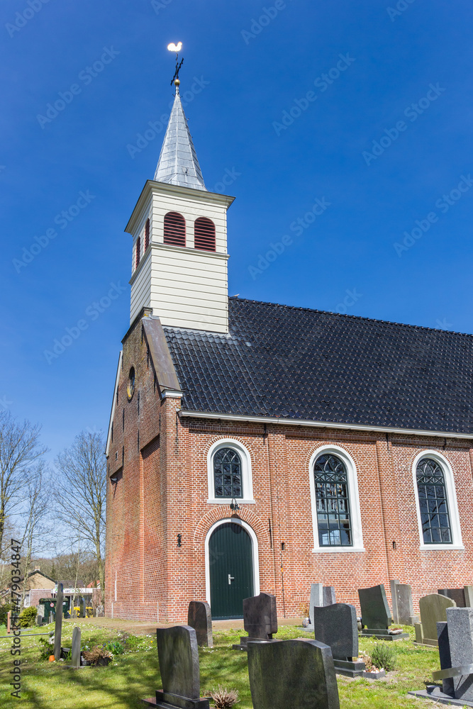 Tower of the historic church of Oudemirdum, Netherlands