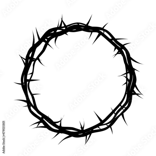 Silhouette of crown of thorns, Jesus Christ wreath of thorns, easter religious s Fototapeta