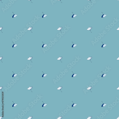 Stingray seamless pattern with scandinavian style. Underwater animals background. Vector illustration for children funny textile. © Lidok_L