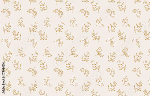 vintage minimalist floral line seamless pattern © MozkaIllustration
