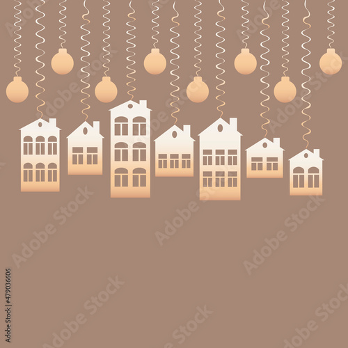 advertising banner or postcard - housewarming, sale or rental of housing on a turnkey basis. Apartments or houses