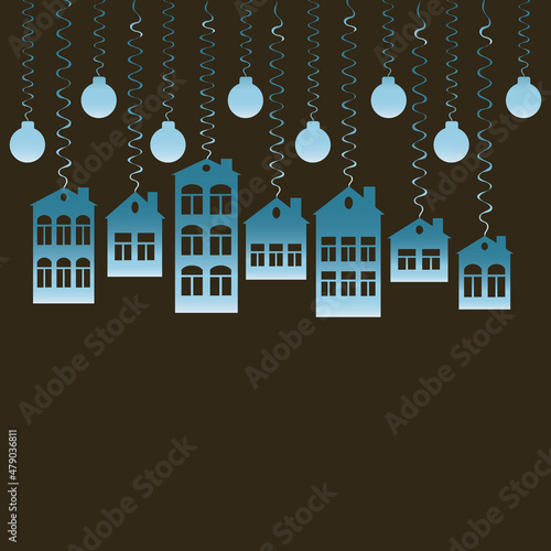 advertising banner or postcard - housewarming, sale or rental of housing on a turnkey basis. Apartments or houses