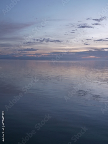 The Neufch  tel lake in the evening. Switzerland the 31st October 2021. 