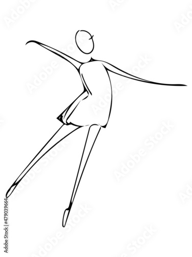 dancing figure black and white