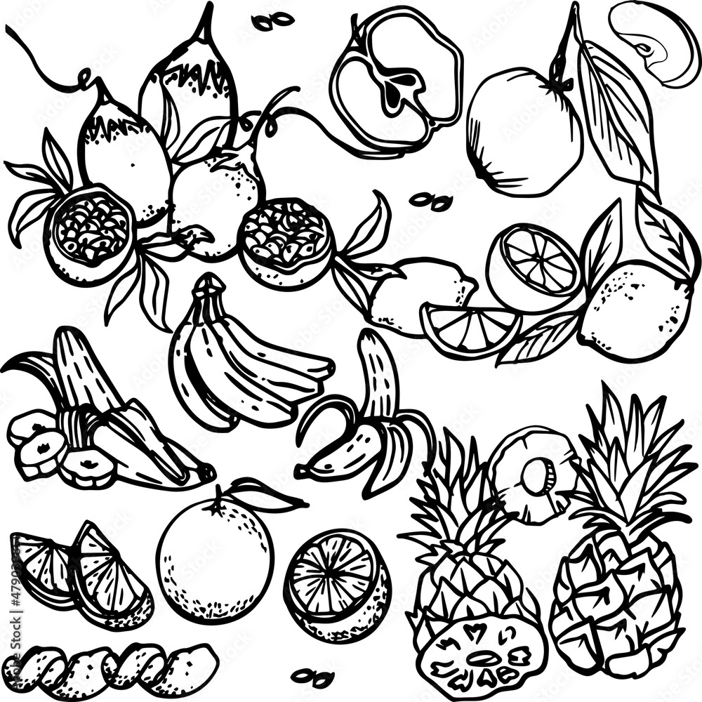 Seamless pattern of orange illustration of various shapes Seamless pattern of orange illustration of various shapes