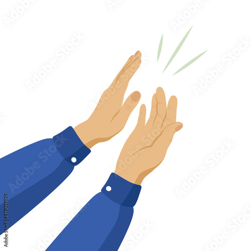 Human hands clapping and applauding concept. Colorful clapping hands isolated on white background.