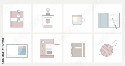 Hygge Hobby icon set