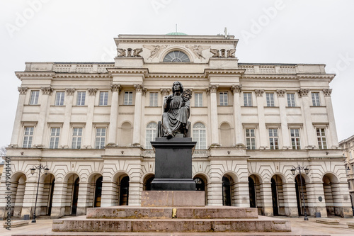 Nicolaus Copernicus Monument situated before the Staszic Palace in Warsaw, Poland - Europe