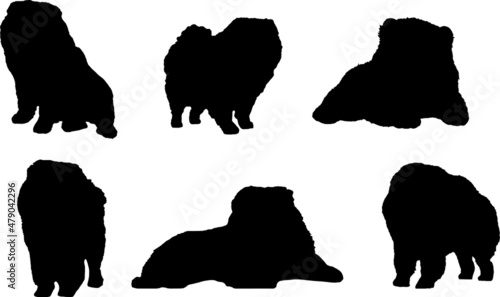 Chow Chow Dog Silhouette Bundle SVG