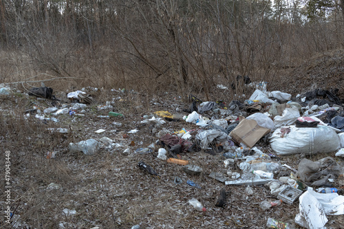 Garbage dump in the middle of the forest