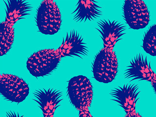 Sierkussen Turquoise patronen Popart ananas patroon vaporwave stijl  © Rrose Selavy