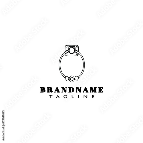 door knocker logo cartoon icon design template black isolated vector illustration
