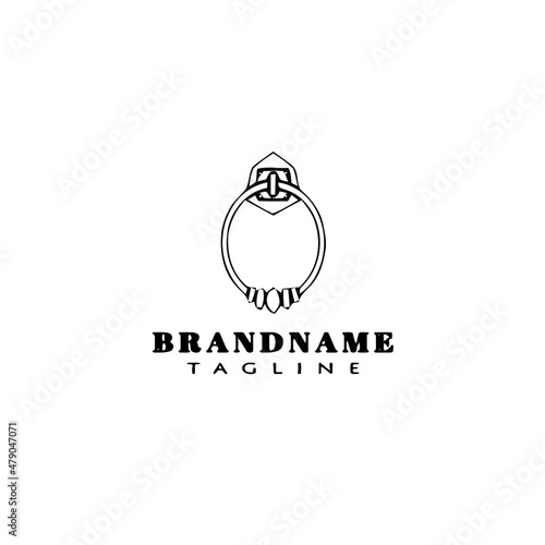 door knocker logo cartoon icon design template black isolated vector illustration