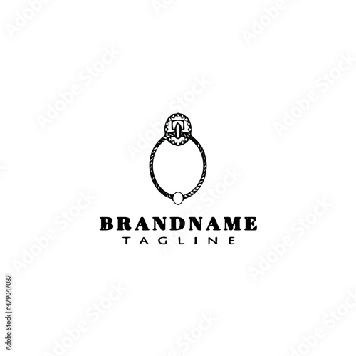 door knocker logo cartoon icon design template black isolated vector illustration