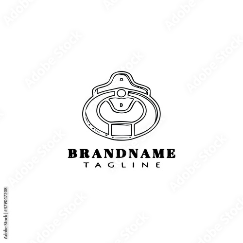 door knocker logo cartoon icon design template black isolated vector illustration
