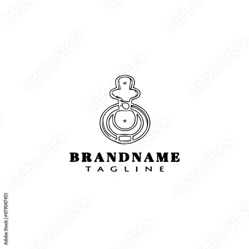 door knocker logo cartoon icon design template black isolated vector illustration