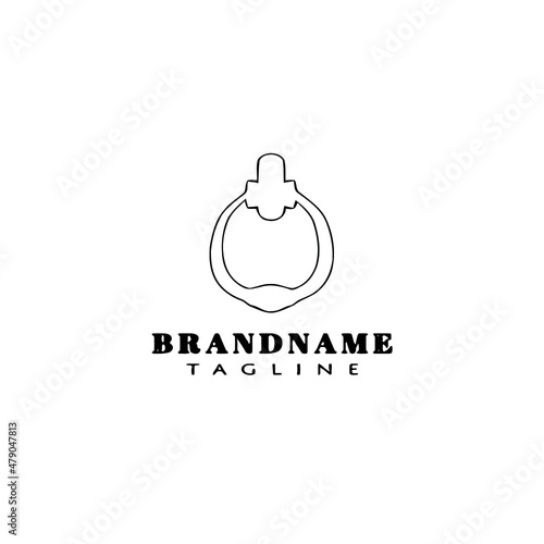 door knocker logo cartoon icon design template black isolated vector illustration