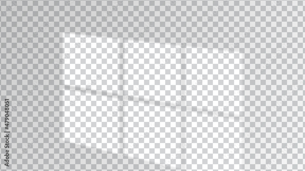 Window sunlight and shadow overlay for white wall mockups. Transparent ...
