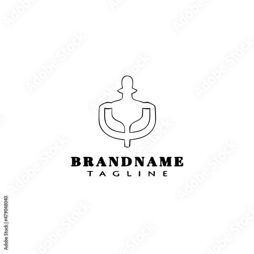 door knocker logo cartoon icon design template black isolated vector illustration