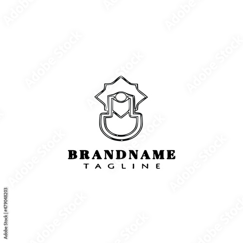 door knocker logo cartoon icon design template black isolated vector illustration