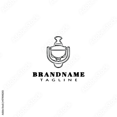 door knocker logo cartoon icon design template black isolated vector illustration