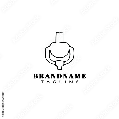 door knocker logo cartoon icon design template black isolated vector illustration