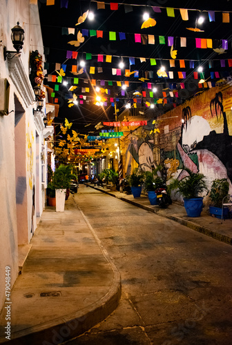 Street of Getseman   neighborhood  Cartagena  Colombia