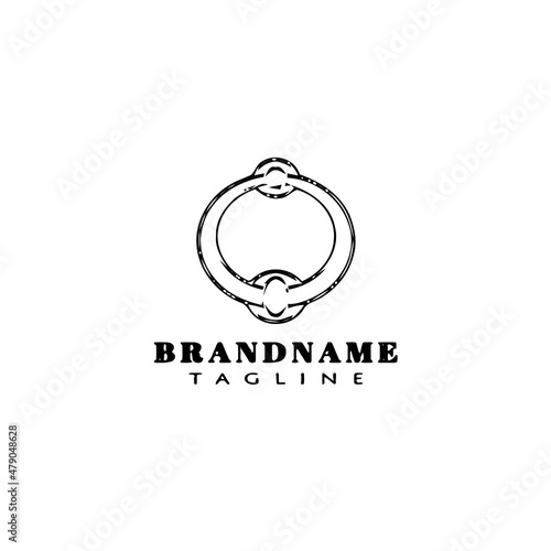 door knocker logo cartoon icon design template black isolated vector illustration