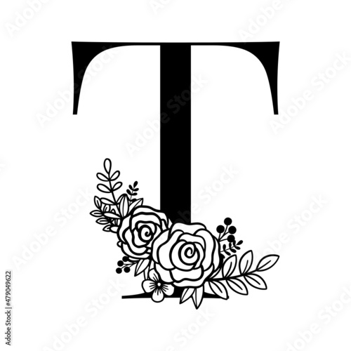 Fotografia capital letter T alphabet nature letter flower monogram