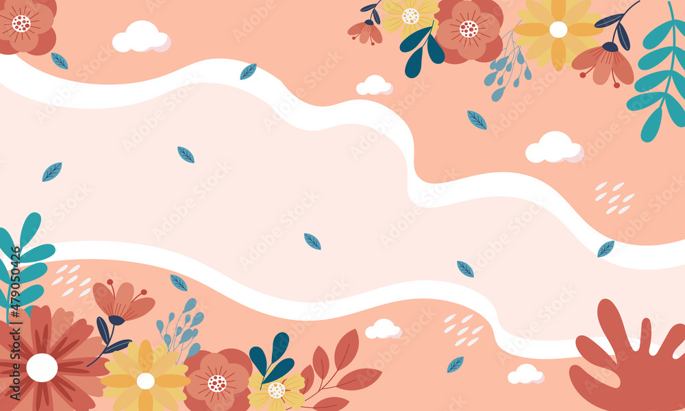 Flower in the river illustration vector background Flower in the river illustration vector background