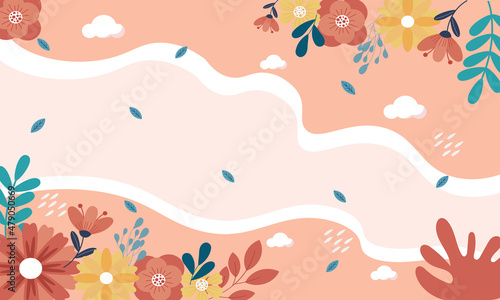 Flower in the river illustration vector background