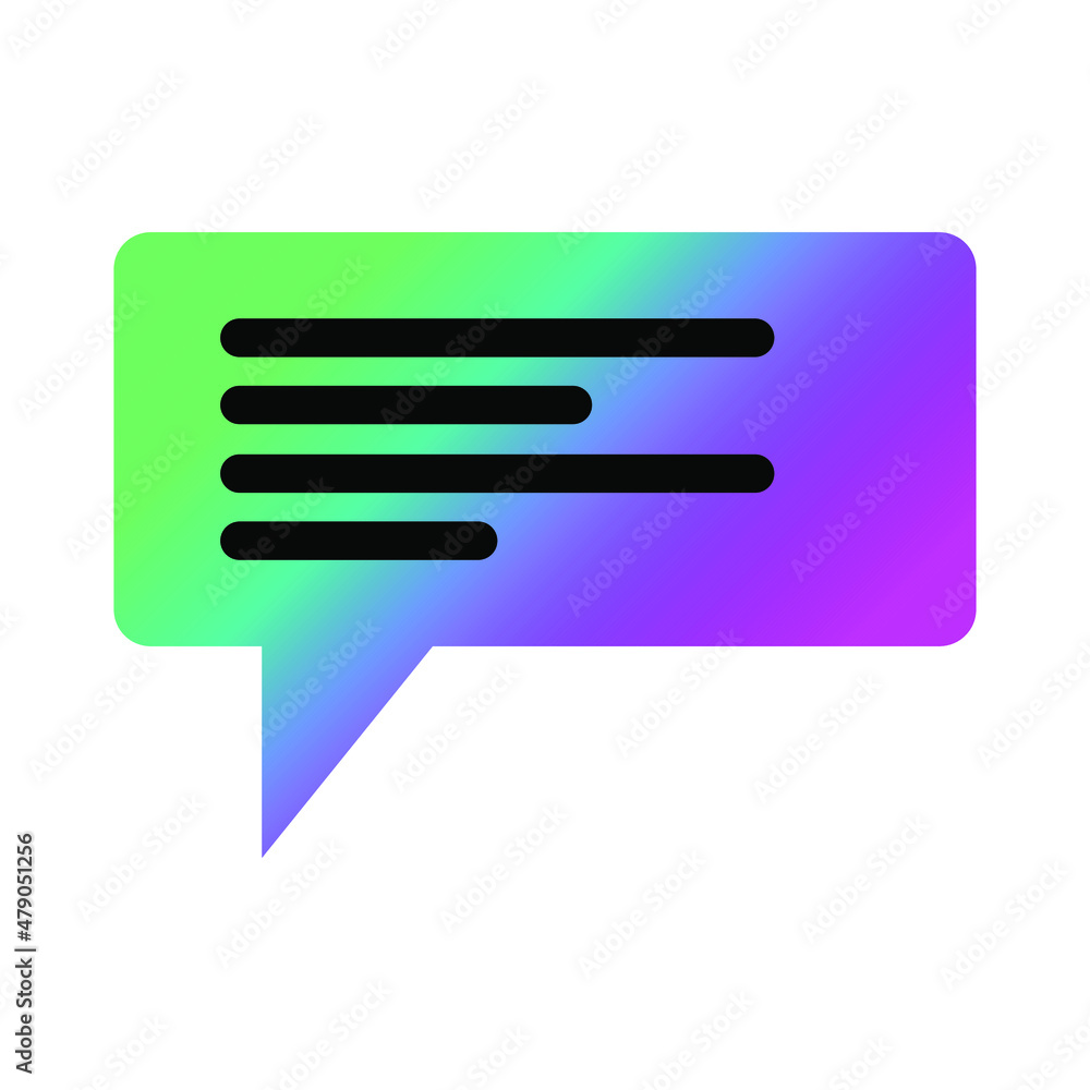 Modern speech bubble icon with gradient. Vector illustration isolated on white background. Modern speech bubble icon with gradient. Vector illustration isolated on white background.