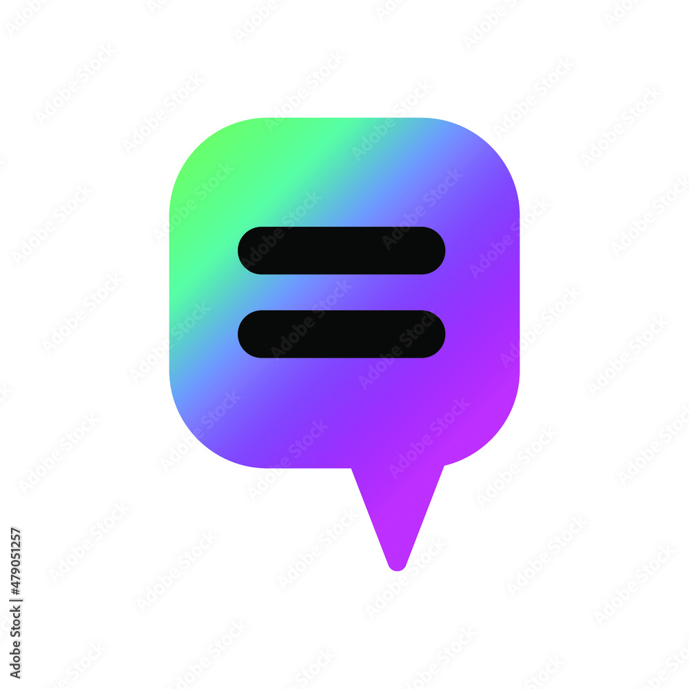 Modern speech bubble icon with gradient. Vector illustration isolated on white background. Modern speech bubble icon with gradient. Vector illustration isolated on white background.