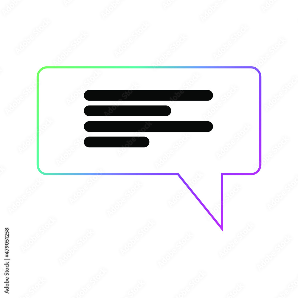 Modern speech bubble icon with gradient. Vector illustration isolated on white background. Modern speech bubble icon with gradient. Vector illustration isolated on white background.